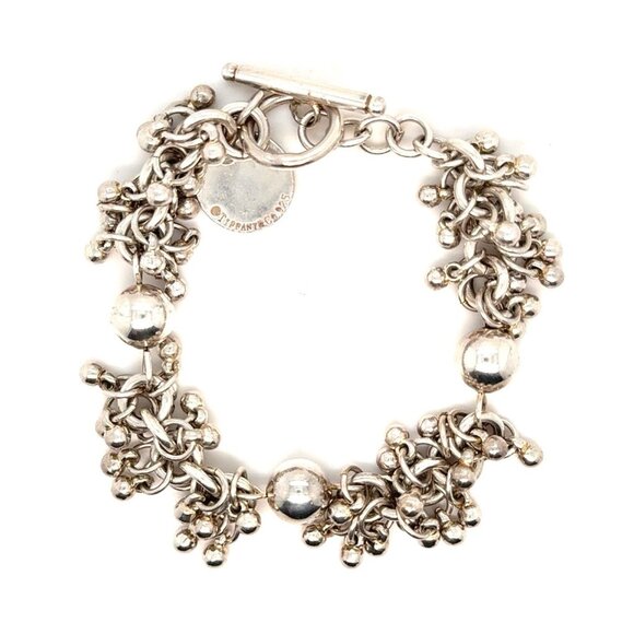 925 Silver Beaded Toggle Bracelet - Picture 2 of 6